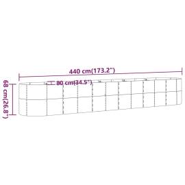 Jardinieră antracit 440x80x68 cm oțel vopsit electrostatic, 6 image