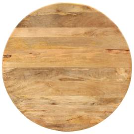 Masă de bucătărie, Ø110x78 cm, lemn masiv de mango și oțel, 2 image