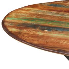Masă de bucătărie, Ø110x78 cm, lemn masiv de mango și oțel, 3 image