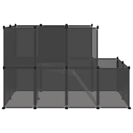 Cușcă pentru animale mici, negru, 142x74x93 cm, pp și oțel, 4 image
