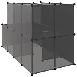 Cușcă pentru animale mici, negru, 142x74x93 cm, pp și oțel, 5 image