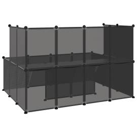 Cușcă pentru animale mici, negru, 143x107x93 cm, pp și oțel, 5 image