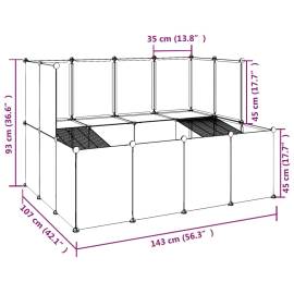 Cușcă pentru animale mici, negru, 143x107x93 cm, pp și oțel, 8 image