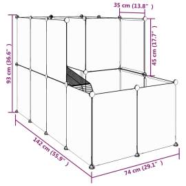 Cușcă pentru animale mici transparent 142x74x93 cm pp și oțel, 8 image
