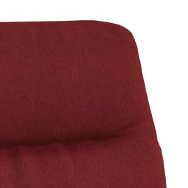 Scaun de relaxare, roșu vin, material textil, 6 image