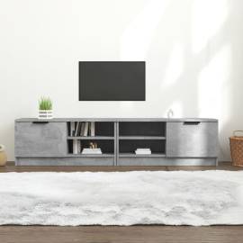 Comodă tv, 2 buc., gri beton, 80x35x36,5 cm, lemn prelucrat