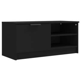 Comodă tv, negru, 80x35x36,5 cm, lemn prelucrat, 2 image