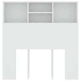 Tăblie de pat cu dulap, alb, 100x19x103,5 cm, 4 image