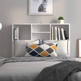 Tăblie de pat cu dulap, alb, 100x19x103,5 cm, 3 image