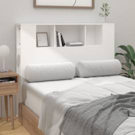 Tăblie de pat cu dulap, alb, 120x18,5x104,5 cm, 3 image