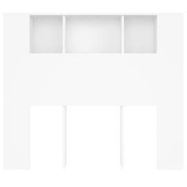 Tăblie de pat cu dulap, alb, 120x18,5x104,5 cm, 4 image