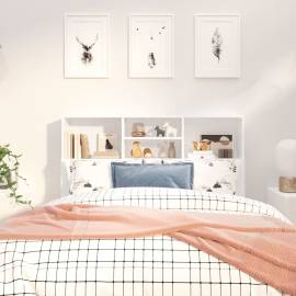 Tăblie de pat cu dulap, alb, 120x19x103,5 cm, 3 image