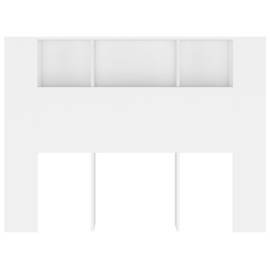 Tăblie de pat cu dulap, alb, 140x18,5x104,5 cm, 3 image