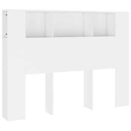 Tăblie de pat cu dulap, alb, 140x18,5x104,5 cm, 2 image