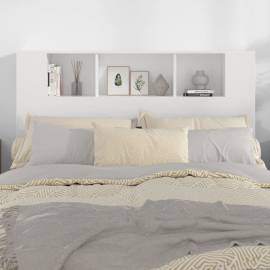 Tăblie de pat cu dulap, alb, 140x18,5x104,5 cm, 5 image