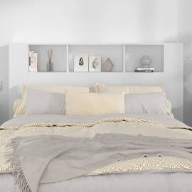Tăblie de pat cu dulap, alb, 160x18,5x104,5 cm, 3 image