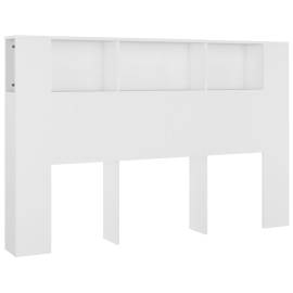 Tăblie de pat cu dulap, alb, 160x18,5x104,5 cm, 2 image