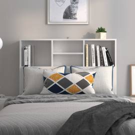 Tăblie de pat cu dulap, alb extralucios, 100x19x103,5 cm, 3 image