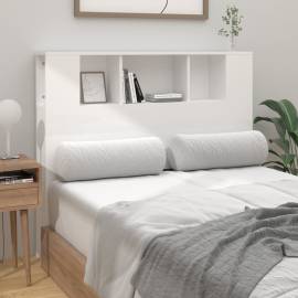 Tăblie de pat cu dulap, alb extralucios, 120x18,5x104,5 cm, 3 image