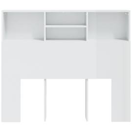 Tăblie de pat cu dulap, alb extralucios, 120x19x103,5 cm, 5 image
