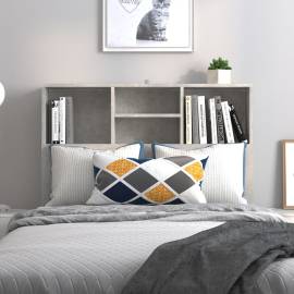 Tăblie de pat cu dulap, gri beton, 100x19x103,5 cm, 3 image