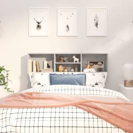 Tăblie de pat cu dulap, gri beton, 120x19x103,5 cm, 3 image