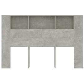 Tăblie de pat cu dulap, gri beton, 160x18,5x104,5 cm, 4 image