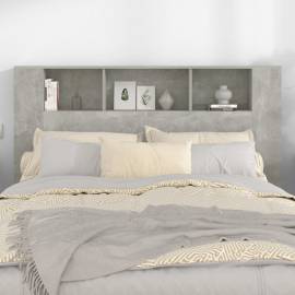 Tăblie de pat cu dulap, gri beton, 160x18,5x104,5 cm, 3 image