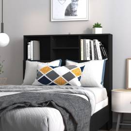 Tăblie de pat cu dulap, negru, 100x19x103,5 cm