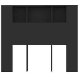 Tăblie de pat cu dulap, negru, 120x18,5x104,5 cm, 4 image