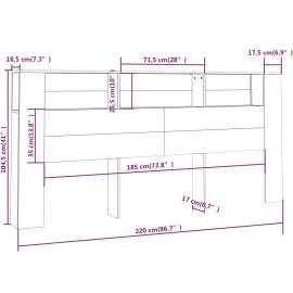 Tăblie de pat cu dulap, stejar sonoma, 220x18,5x104,5 cm, 6 image