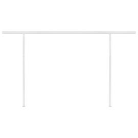 Copertină retractabilă automat, stâlpi, albastru&alb, 4,5x3,5 m, 7 image