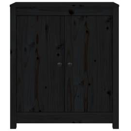 Servantă, negru, 70x35x80 cm, lemn masiv de pin, 4 image