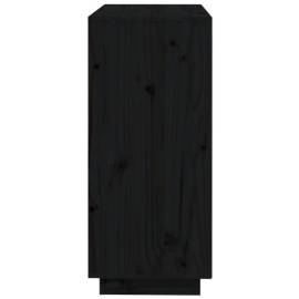Servantă, negru, 74x35x80 cm, lemn masiv de pin, 7 image