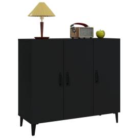 Servantă, negru, 90x34x80 cm, lemn prelucrat, 4 image