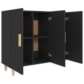 Servantă, negru, 90x34x80 cm, lemn prelucrat, 4 image