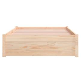 Cadru de pat, 100x200 cm, lemn masiv, 5 image