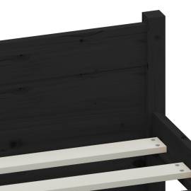 Cadru de pat mic dublu 4ft, negru, 120x190 cm, lemn masiv, 7 image