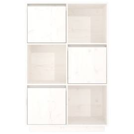 Dulap înalt, alb, 74x35x117 cm, lemn masiv de pin, 5 image