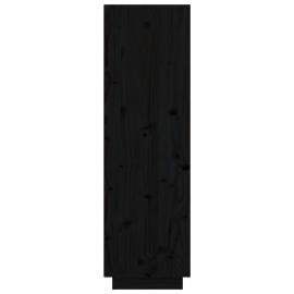 Dulap înalt, negru, 74x35x117 cm, lemn masiv de pin, 6 image