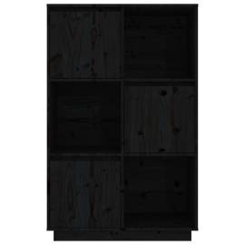 Dulap înalt, negru, 74x35x117 cm, lemn masiv de pin, 5 image