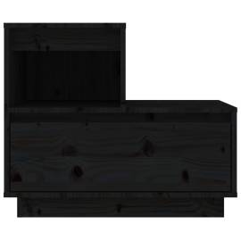 Noptieră, negru, 60x34x51 cm, lemn masiv de pin, 3 image