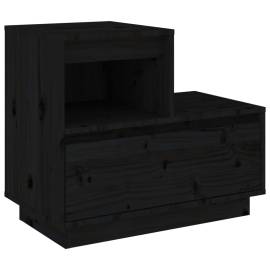 Noptiere, 2 buc, negru, 60x34x51 cm, lemn masiv de pin, 3 image