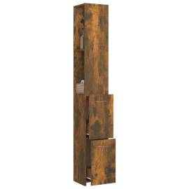 Dulap de baie, stejar fumuriu, 25x25x170 cm, lemn prelucrat, 4 image