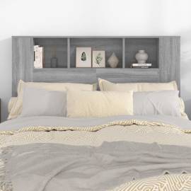 Tăblie de pat cu dulap, gri sonoma, 140x18,5x104,5 cm, 5 image