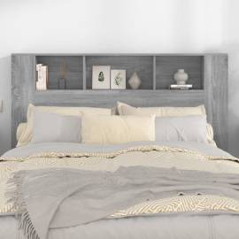 Tăblie de pat cu dulap, gri sonoma, 160x18,5x104,5 cm, 3 image