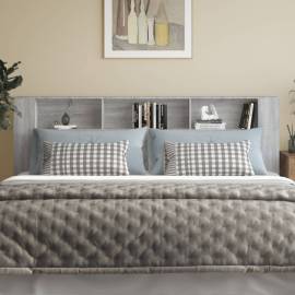 Tăblie de pat cu dulap, gri sonoma, 220x18,5x104,5 cm, 3 image