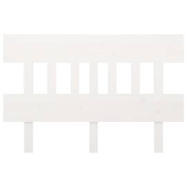 Tăblie de pat, alb, 123,5x3x81 cm, lemn masiv de pin, 3 image