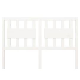 Tăblie de pat, alb, 140,5x4x100 cm, lemn masiv de pin, 3 image