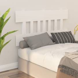 Tăblie de pat, alb, 143,5x3x81 cm, lemn masiv de pin, 5 image